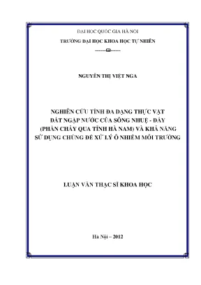 Nghiên cứu tính đa dạng thực vật đất ngập nước sông Nhuệ