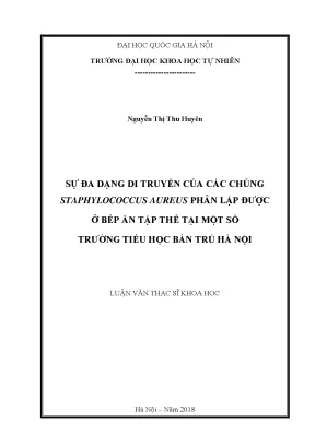 Đa dạng di truyền của Staphylococcus aureus tại bếp ăn