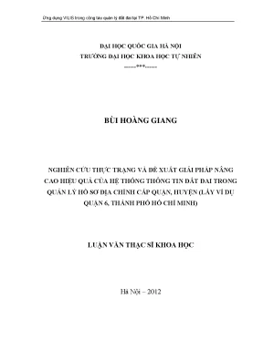 Nâng cao hiệu quả hệ thống thông tin đất đai tại quận 6, 