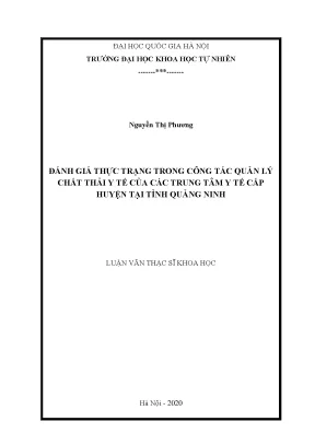 Đánh Giá Quản Lý Chất Thải Y Tế Tại Trung Tâm Y Tế Cấp