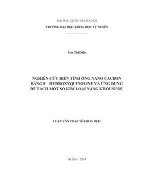 Nghiên cứu biến tính ống nano cacbon bằng