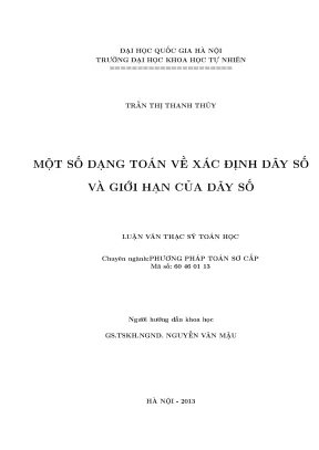 Các Dạng Toán Về Dãy Số và Giới Hạn Dãy Số Trong Luận
