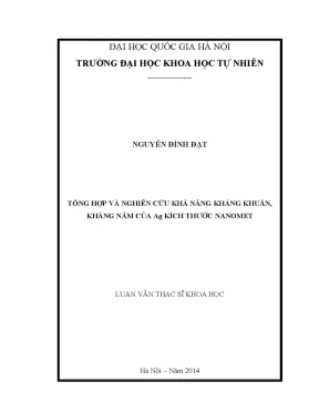 Nghiên cứu khả năng kháng khuẩn và kháng nấm của bạc