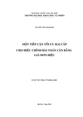 Tiếp cận tối ưu hai cấp cho bài toán cân bằng giả đơn điệu