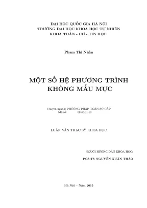 Nghiên cứu hệ phương trình không mẫu mực trong toán học