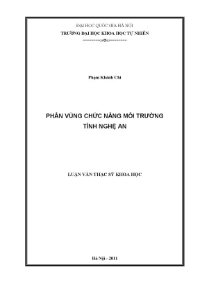 Phân Vùng Chức Năng Môi Trường Tỉnh Nghệ An: Nghiên Cứu