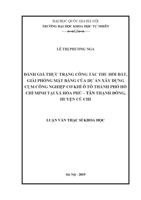 Đánh Giá Công Tác Thu Hồi Đất Dự Án Cụm Công Nghiệp Cơ