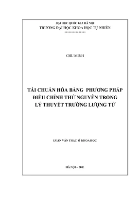 Tái chuẩn hóa trong lý thuyết trường lượng tử: Phương