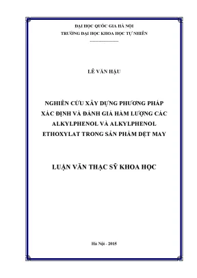 Phương Pháp Xác Định Hàm Lượng Alkylphenol và
