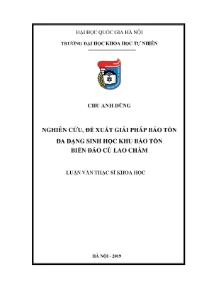 Giải Pháp Bảo Tồn Đa Dạng Sinh Học Tại Khu Bảo Tồn Biển