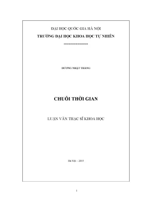 Nghiên cứu chuỗi thời gian trong thống kê và kinh tế