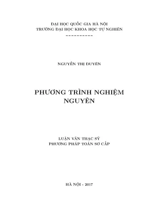 Phương Trình Nghiệm Nguyên: Phân Tích và Phương Pháp Giải