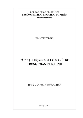 Đo Lường Rủi Ro Trong Toán Tài Chính: Luận Văn Thạc Sĩ HUS