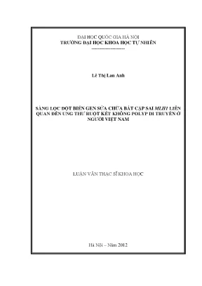 Sàng lọc đột biến gen MLH1 liên quan đến ung thư ruột