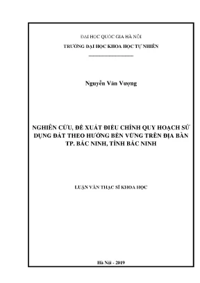 Đề xuất quy hoạch sử dụng đất bền vững tại Bắc Ninh