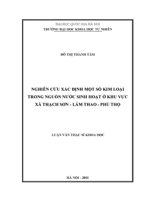 Nghiên cứu xác định kim loại nặng trong nước sinh hoạt