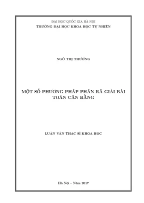 Phương Pháp Phân Rã Giải Bài Toán Cân Bằng Trong Toán