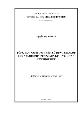 Nghiên cứu tổng hợp nano oxit kẽm cho lớp phủ