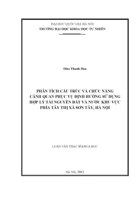 Phân Tích Cấu Trúc và Chức Năng Cảnh Quan Tại Sơn Tây, 