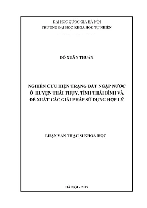 Nghiên cứu hiện trạng và giải pháp sử dụng hợp lý đất