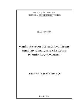 Nghiên cứu khả năng hấp phụ Fe(III), Cr(VI), Mn(II),