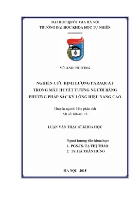 Nghiên cứu định lượng paraquat trong huyết tương người