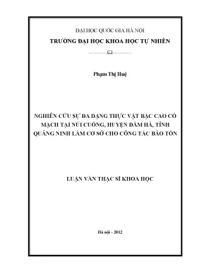 Nghiên cứu đa dạng thực vật bậc cao tại núi Cuống, Đầm