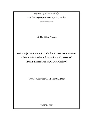 Nghiên cứu vi sinh vật từ rong biển Khánh Hòa và hoạt