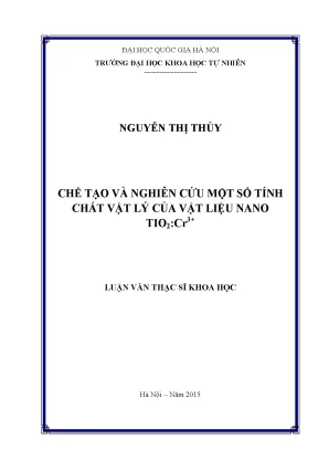 Nghiên cứu tính chất vật lý của vật liệu nano TiO2:Cr3+