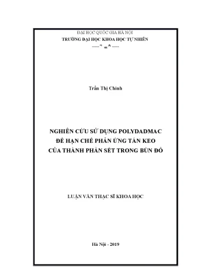 Nghiên cứu ứng dụng polydadmac trong xử lý bùn đỏ