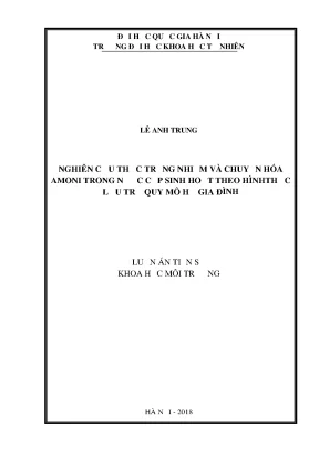 Nghiên cứu tình trạng nhiễm amoni trong nước sinh hoạt