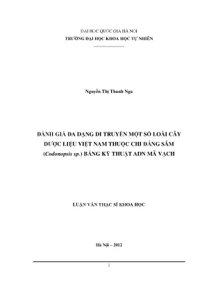 Đánh Giá Đa Dạng Di Truyền Cây Dược Liệu Việt Nam Thuộc