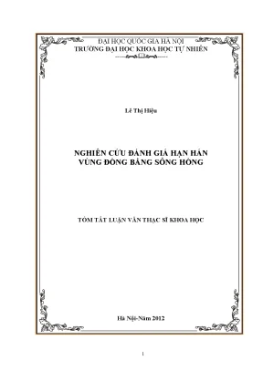 Đánh Giá Hạn Hán Vùng Đồng Bằng Sông Hồng