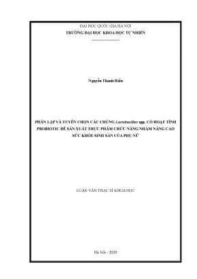Nghiên cứu Lactobacillus spp. probiotic cho thực phẩm