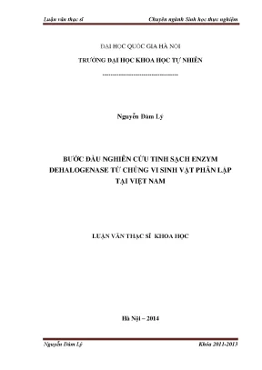 Nghiên cứu tinh sạch enzym dehalogenase từ vi sinh vật