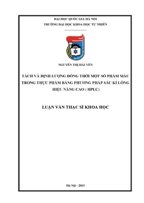 Phân Tích và Định Lượng Phẩm Màu Trong Thực Phẩm Bằng HPLC