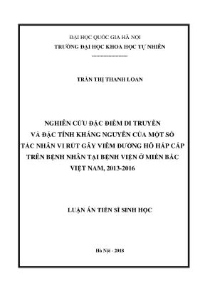 Luận án: Virus gây viêm đường hô hấp cấp ở Miền Bắc VN
