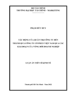 Quản trị công ty & thành quả theo vòng đời doanh nghiệp