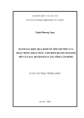 Đánh Giá Hiệu Quả Kinh Tế Môi Trường Từ Khai Thác Quặng