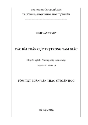 Các Phương Pháp Giải Bài Toán Cực Trị Trong Tam Giác