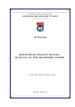 Định Hướng Quy Hoạch Sử Dụng Đất Huyện Tân Lạc Tỉnh Hòa