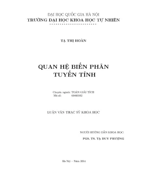 Nghiên cứu quan hệ biến phân tuyến tính trong toán giải tích