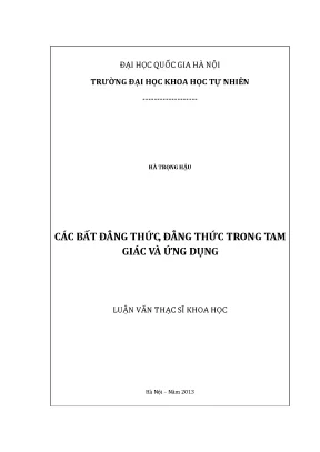 Bất Đẳng Thức và Đẳng Thức Trong Tam Giác: Ứng Dụng và