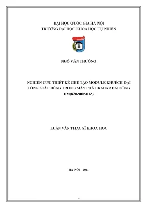 Nghiên cứu thiết kế module khuếch đại công suất cho máy 
