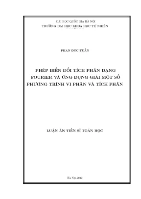 Phép Biến Đổi Tích Phân Fourier và Ứng Dụng Giải Phương