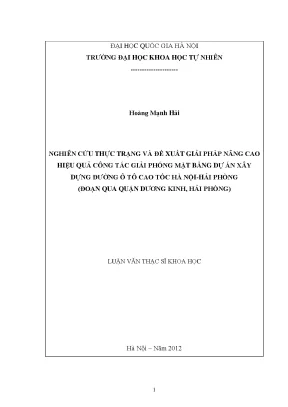 Giải pháp nâng cao hiệu quả giải phóng mặt bằng dự án 