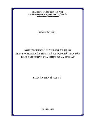 Nghiên cứu cumulant và hệ số Debye-Waller của tinh thể