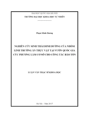 Nghiên cứu sinh thái dinh dưỡng linh trưởng ăn thực vật
