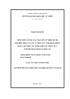 Thế tương tác nguyên tử phi điều hòa và cumulant tinh 