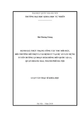 Đánh Giá Công Tác Thu Hồi Đất và Tái Định Cư Dự Án Tuyến